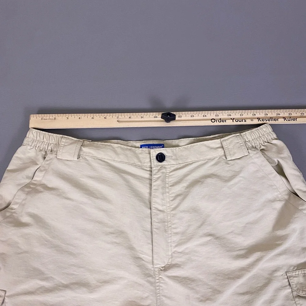 Reel Legends Cargo Shorts Performance Fishing Men's 2XL Tan Nylon Quick Dry NWOT